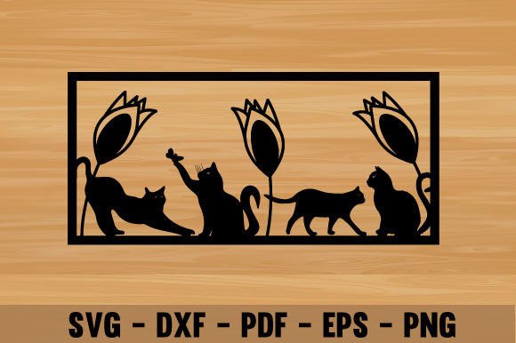 Cat Metal Wall Art Design Laser Cut File