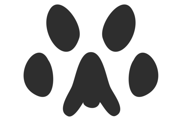 Cat Paw Black Logo. Animal Footprint Mar