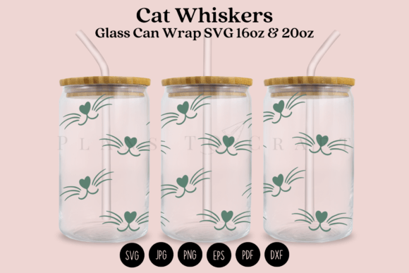 Cat Whiskers Libbey Beer Glass Can Wrap