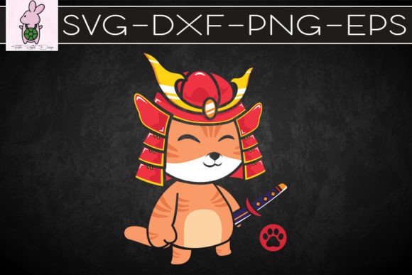 Japanese Samurai Ninja Cat Kawaii