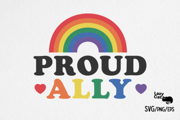 LGBTQ Pride Month Proud Ally SVG Design