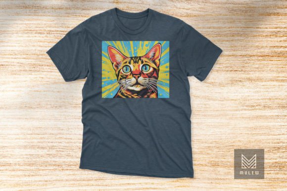 Pop Art Bengal Cat T-shirt Design