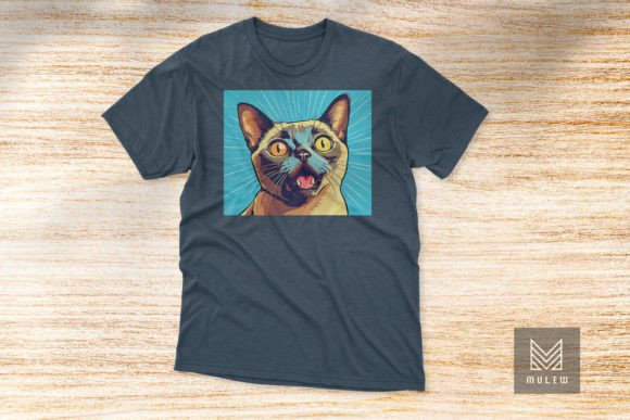 Pop Art Burmese Cat T-shirt Design
