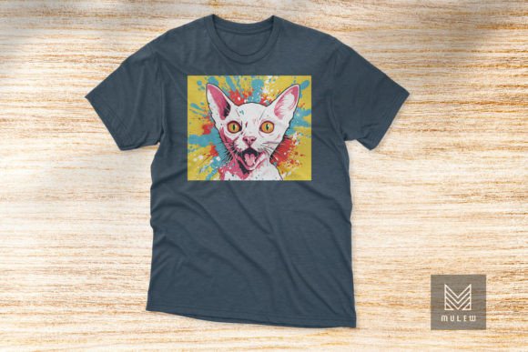 Pop Art Devon Rex Cat T-shirt Design