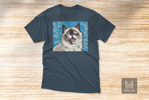Pop Art Ragdoll Cat T-shirt Design