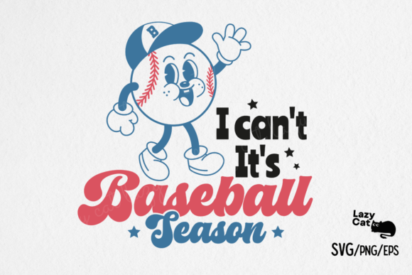 Retro Baseball Cartoon SVG Design