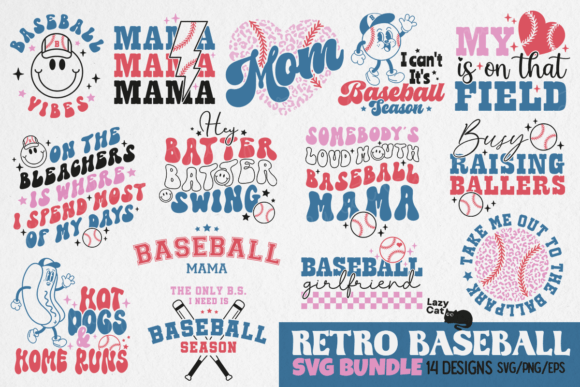 Retro Baseball SVG Design Bundle