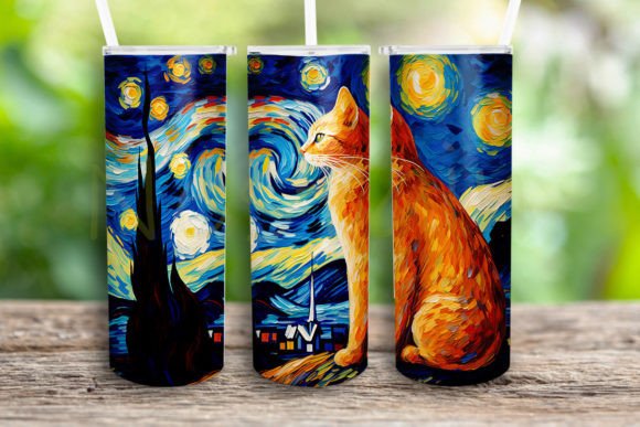 Starry Cat 20oz Tumbler Design