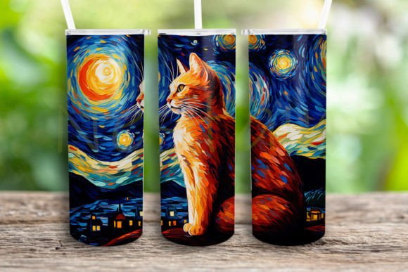 Starry Cat Sublimation Design Png